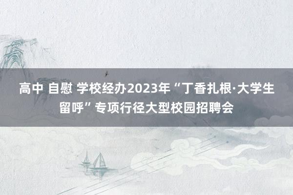 高中 自慰 学校经办2023年“丁香扎根·大学生留呼”专项行径大型校园招聘会